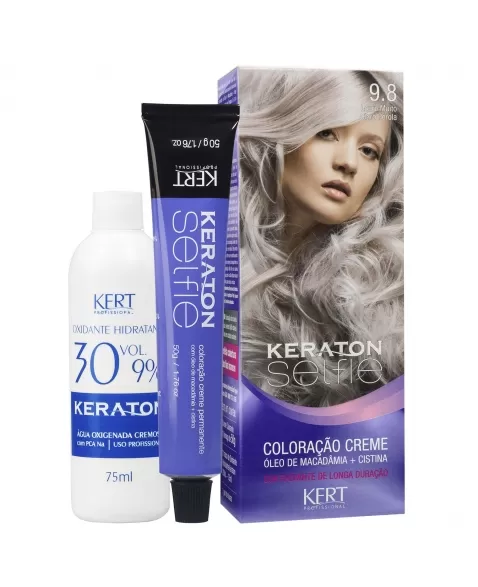 COLORAÇÃO CREME KERATON SELFIE 9.8 LOURO MÉDIO CLARO PEROLA 4733