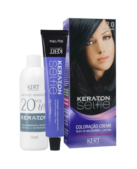 COLORAÇÃO CREME KERATON SELFIE 2.0 PRETO AZULADO 4701