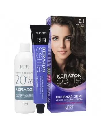 COLORAÇÃO CREME KERATON SELFIE 6.1 LOURO ESCURO CINZA 4711