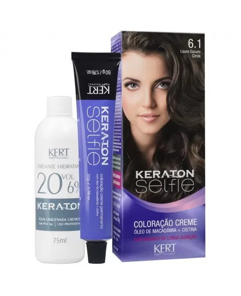 COLORAÇÃO CREME KERATON SELFIE 6.1 LOURO ESCURO CINZA 4711