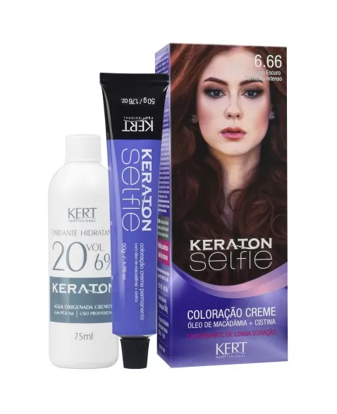 COLORAÇÃO CREME KERATON SELFIE 6.66 LOURO ESCURO VERMELHO INTENSO 4731