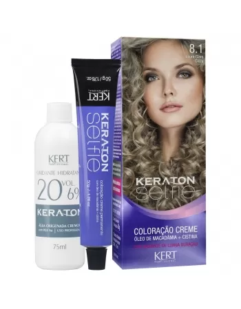 COLORAÇÃO CREME KERATON SELFIE 8.1 LOURO CLARO CINZA 4713