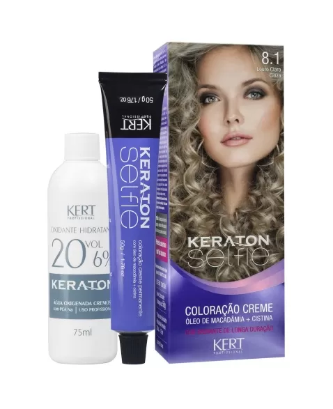 COLORAÇÃO CREME KERATON SELFIE 8.1 LOURO CLARO CINZA 4713