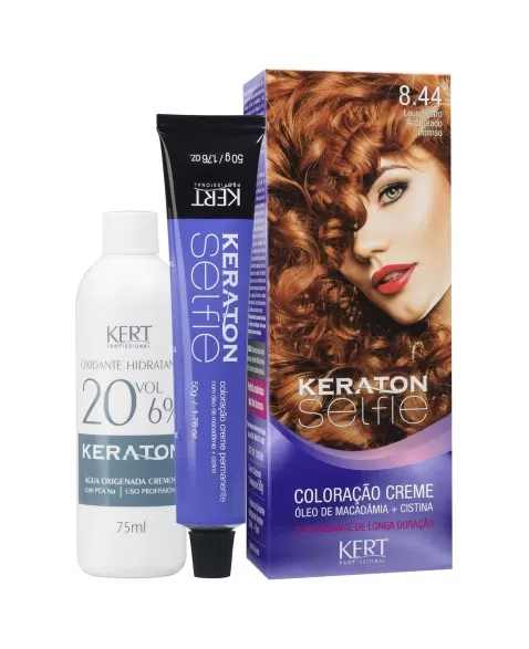 COLORAÇÃO CREME KERATON SELFIE 8.44 LOURO CLARO ACOBREADO INTENSO 4726