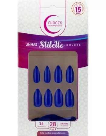 UNHAS FHACES STILETTO COLORS AZUL SAFIRA UE1304 - 28UN