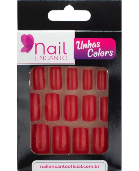 UNHAS NAIL ENCANTO COLORS LONGA VERMELHO NE523 - 24 UN