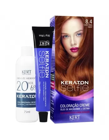 COLORAÇÃO CREME KERATON SELFIE 8.4 LOURO CLARO COBRE 4728