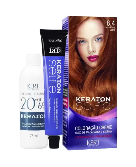 COLORAÇÃO CREME KERATON SELFIE 8.4 LOURO CLARO COBRE 4728