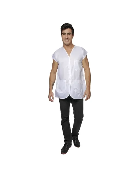 JALECO NYLON BRANCO UNISSEX PEQUENO SANTA CLARA 007 COD 9738P