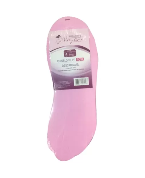 CHINELO DESCARTÁVEL EVA ROSA 3MM VILTY PCT C/ 6 PARES