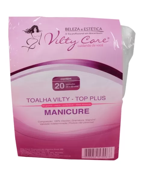 TOALHA MANICURE VILTY 50GR 20X30CM - 20UN