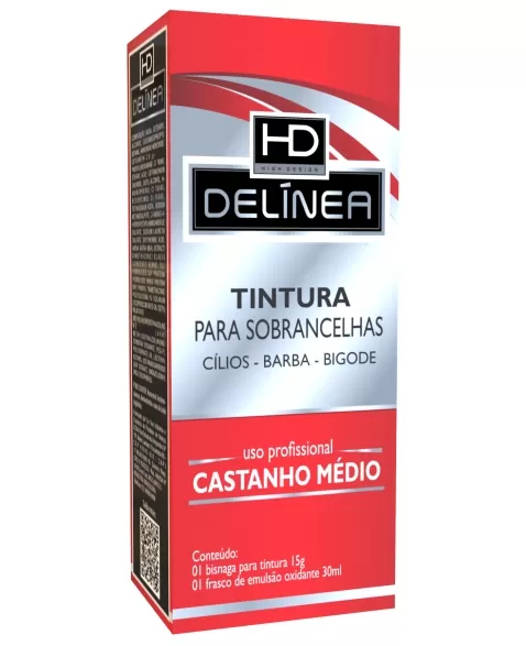 TINTURA PARA SOBRANCELHA CASTANHO MÉDIO DELINEA 15G 61012