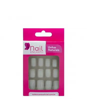 UNHAS NAIL ENCANTO NATURAL QUADRADA CURTA NE502 - 24 UN