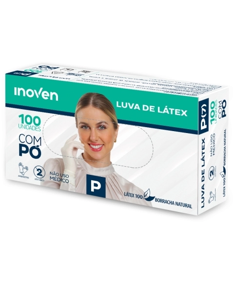 LUVA LATEX PROCEDIMENTOS INOVEN COM PÓ P - 100 UN