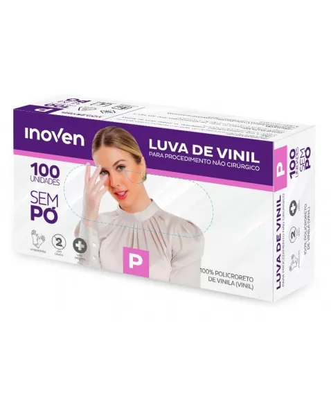 LUVA VINIL SEM PO INOVEN P - 100 UN