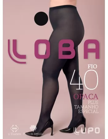 MEIA CALÇA ADULTO FIO 40 OPACA LOBA PRETA TAMANHO XG