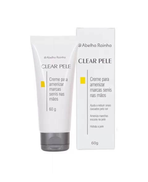 CLEAR PELE CREME PARA AMENIZAR MANCHAS SENIS NAS MÃOS ABELHA RAINHA 60G