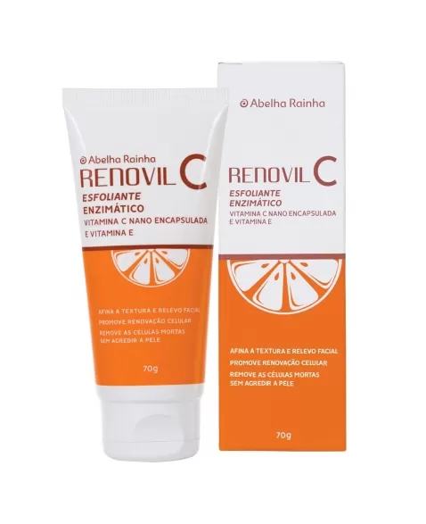 RENOVIL C ESFOLIANTE FACIAL ENZIMÁTICO VITAMINA C + VITAMINA E ABELHA RAINHA 70G