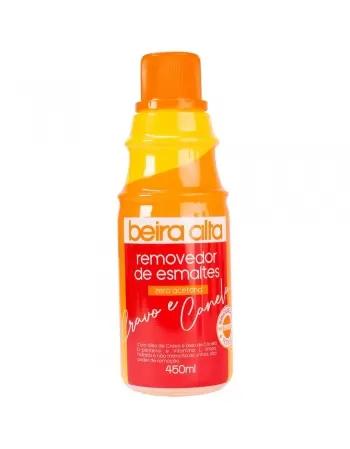 REMOVEDOR DE ESMALTES ZERO ACETONA CRAVO E CANELA BEIRA ALTA 450ML