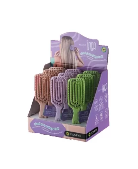 ESCOVA INCA MEGA HAIR SORTIDAS 4019 DOMPEL DISPLAY C/ 9 UN