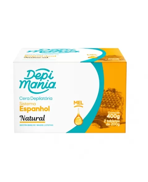 CERA DEPILATÓRIA NATURAL COM MEL DEPIMANIA 400G