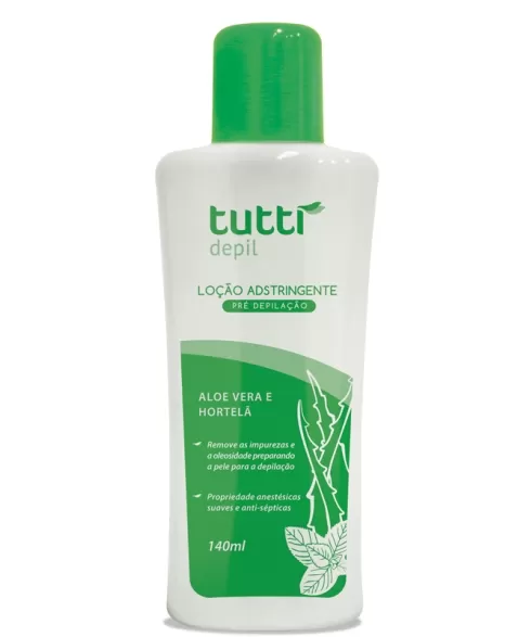 LOCAO ADSTRINGENTE ALOE VERA E HORTELA TUTTI DEPIL 140ML