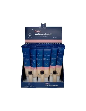 BASE LÍQUIDA ANTIOXIDANTE CORES CLARAS MIA MAKE - DISPLAY C/ 24 UN