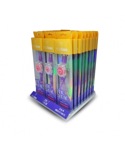 LIP BALM RELÓGIO TIC TAC TEEN MIA MAKE - DISPLAY C/ 24 UN