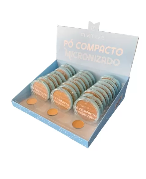 PO COMPACTO MICRONIZADO CORES CLARAS MIA MAKE - DISPLAY C/ 24 UN