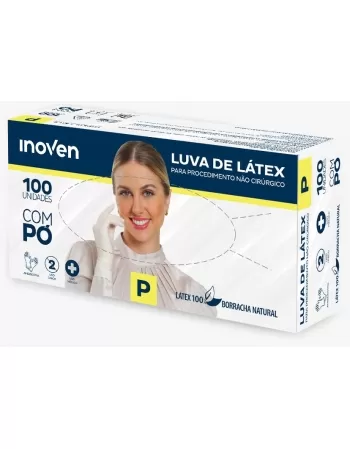 LUVA LATEX PARA PROCEDIMENTOS INOVEN COM PÓ P - 100 UN