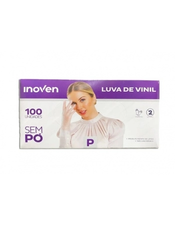 LUVA VINIL SEM PÓ INOVEN P - 100 UN