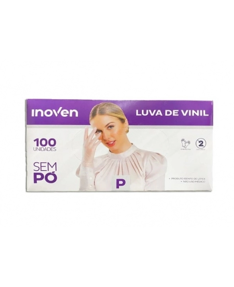 LUVA VINIL SEM PO INOVEN P - 100 UN