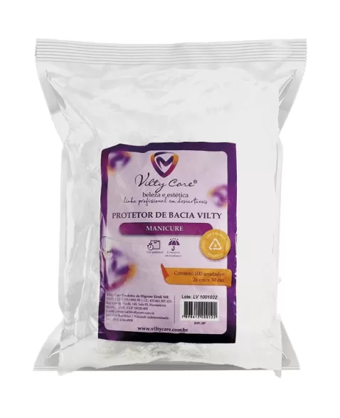 PROTETOR DE BACIA MANICURE VILTY 26X30CM - 100UN