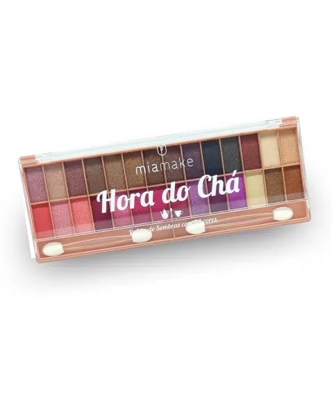 PALETA DE SOMBRAS HORA DO CHÁ 28 CORES MIA MAKE