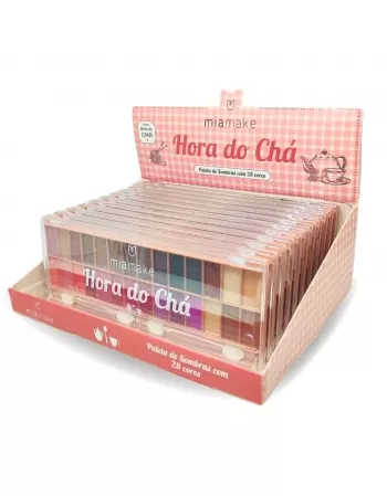 PALETA DE SOMBRAS HORA DO CHA 28 CORES MIA MAKE - DISPLAY C/ 12 UNIDADES