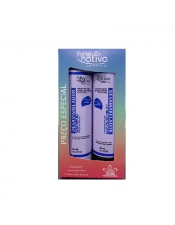 KIT SHAMPOO + CONDICIONADOR DESAMARELADOR FOLHA NATIVA 600ML