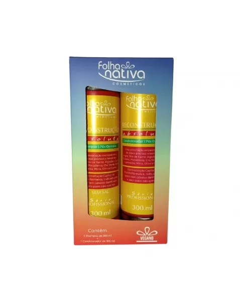 KIT SHAMPOO + CONDICIONADOR RECONSTRUÇÃO ABSOLUTA FOLHA NATIVA 600ML