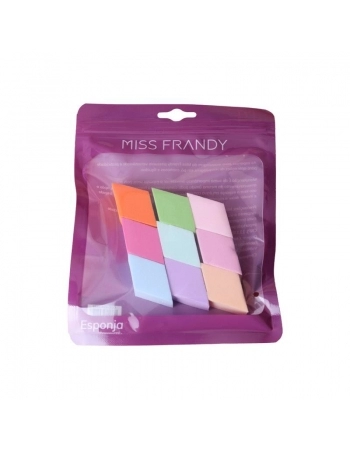 ESPONJA PARA MAQUIAGEM (BASE, PO COMPACTO) MISS FRANDY E23-0425 C/ 9 UNIDADES