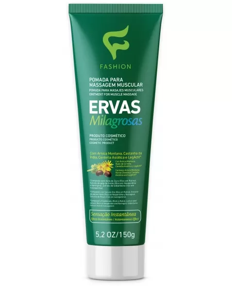 POMADA MASSAGEM MUSCULAR ERVAS MILAGROSAS FASHION 150G