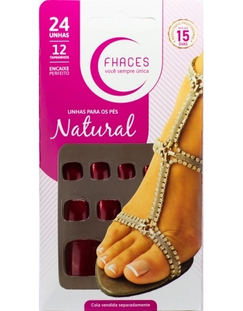 UNHAS FHACES NATURAL PARA PÉS VERMELHO METÁLICO UP1411 - 24UN