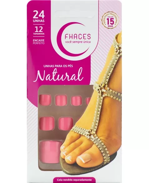 UNHAS FHACES NATURAL PARA PÉS SALMÃO UP1413 - 24UN