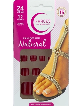 UNHAS FHACES NATURAL PARA PÉS VERMELHO UP1415 - 24UN