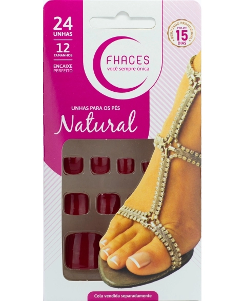 UNHAS FHACES NATURAL PARA PÉS VERMELHO UP1415 - 24UN