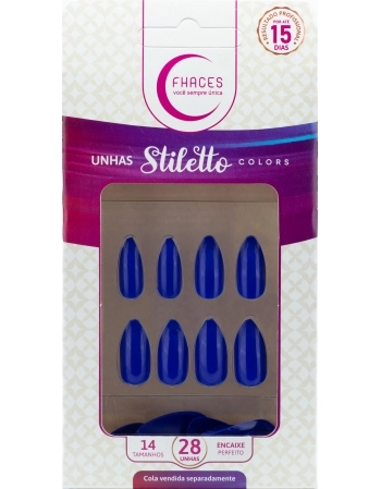 UNHAS FHACES STILETTO COLORS AZUL SAFIRA UE1304 - 28UN