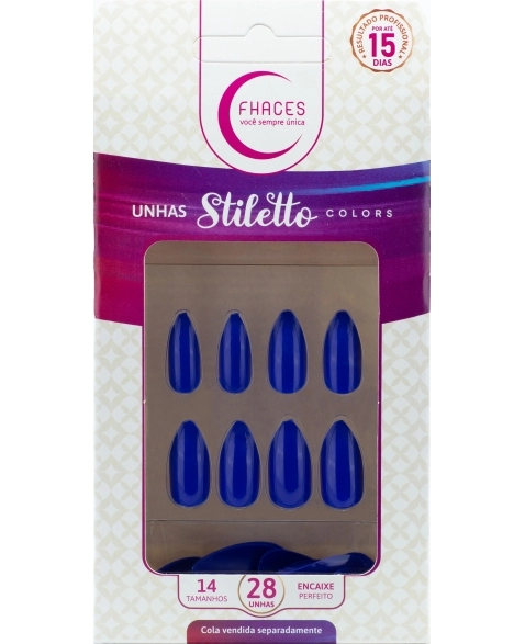 UNHAS FHACES STILETTO COLORS AZUL SAFIRA UE1304 - 28UN