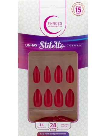 UNHAS FHACES STILETTO COLORS ESCARLATE UE1307 - 28UN