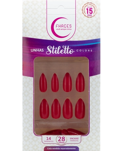 UNHAS FHACES STILETTO COLORS ESCARLATE UE1307 - 28UN