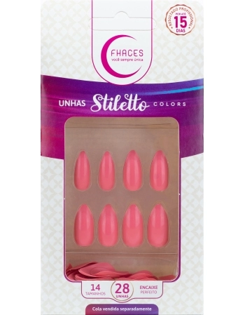 UNHAS FHACES STILETTO COLORS SALMÃO UE1301 - 28UN