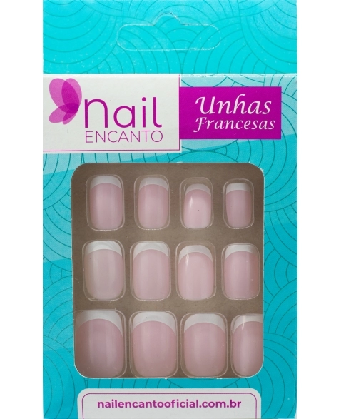 UNHAS NAIL ENCANTO FRANCESA ROSA NE511 - 24 UN